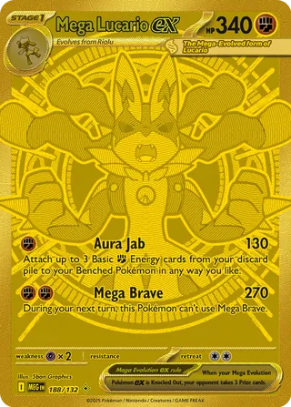 Mega Lucario ex (Mega Evolution 188/132) - Featured Card